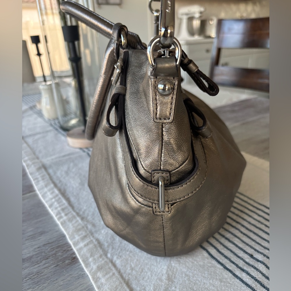 🍃🦋 Coach Madison Metallic
Pewter Leather Satchel
Shoulder Bag 15960 - Picture 5 of 14